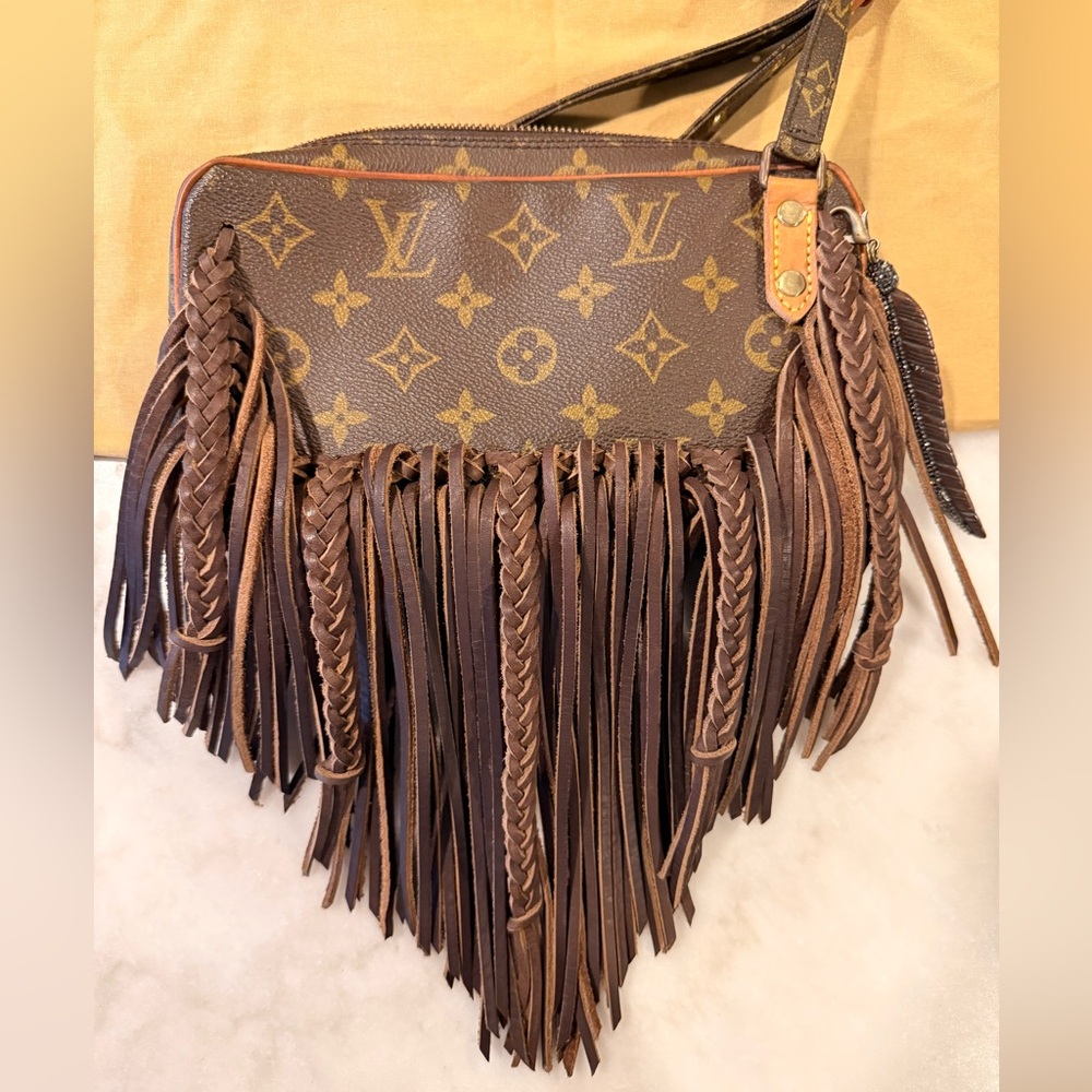 Louis Vuitton Monogram Fringe Crossbody in Brown and Tan